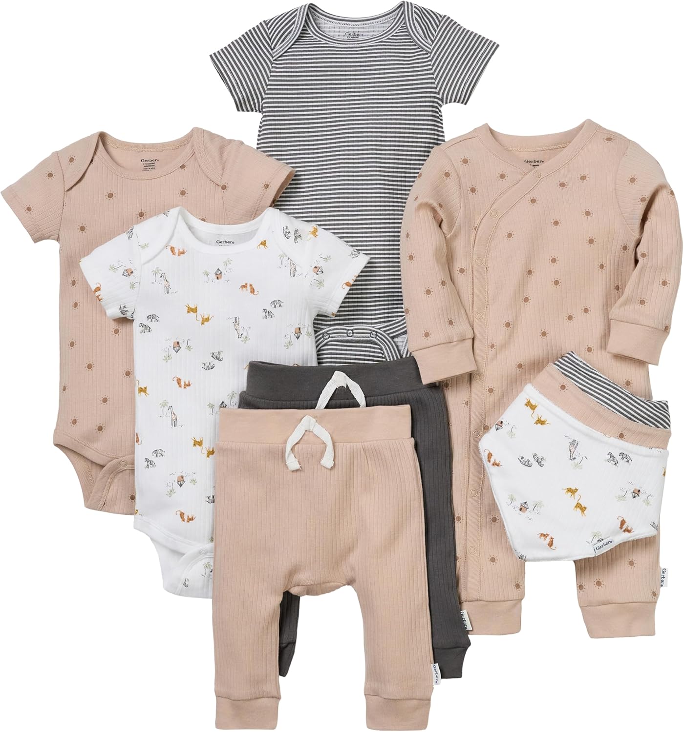 Gerber Baby 9-piece Baby Gift Set for Newborn Boys & Girls – Premium Cotton Baby Essentials Layette Set