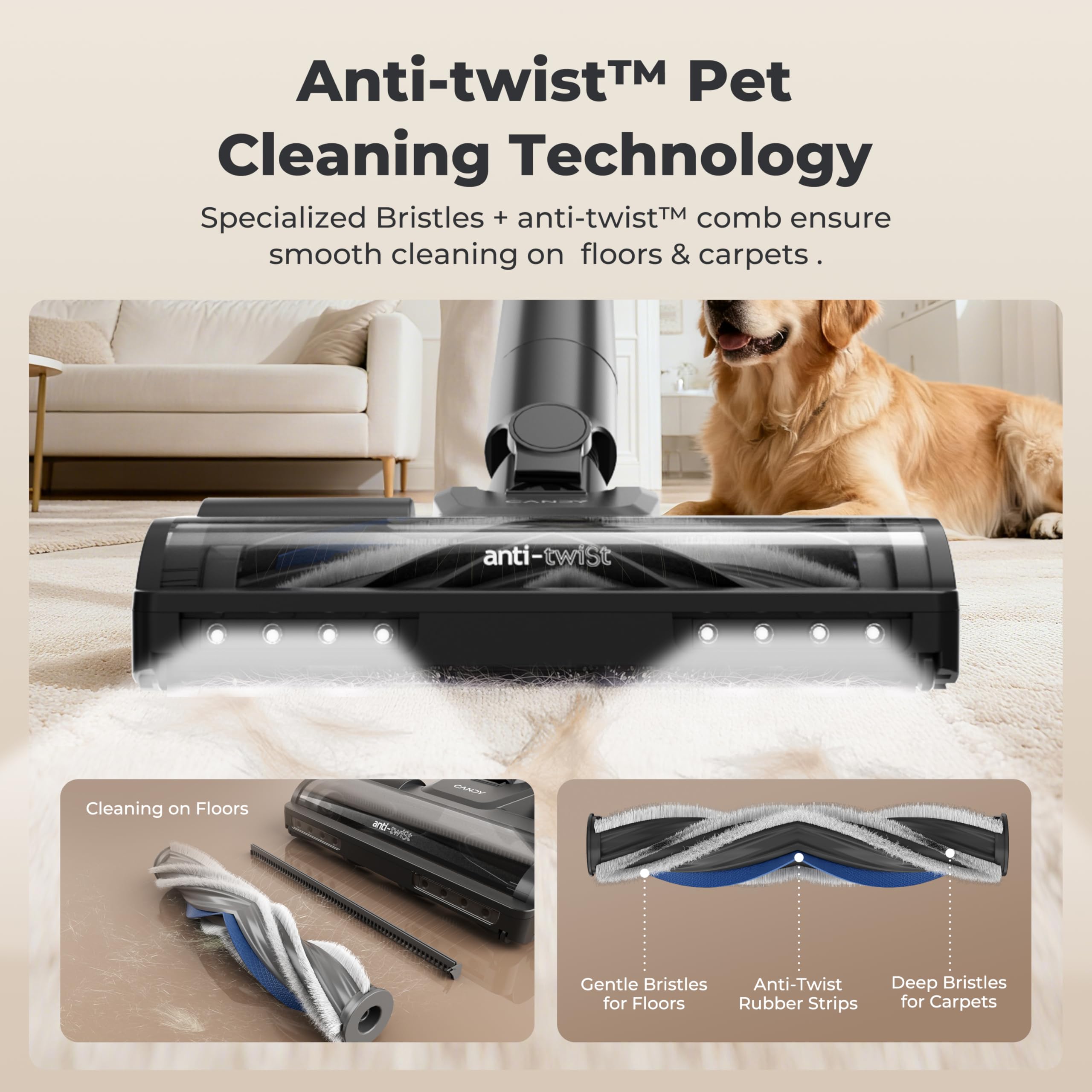 Amazon.com - CANDY Cordless Vacuum Cleaner,65Mins Stick Vacuum