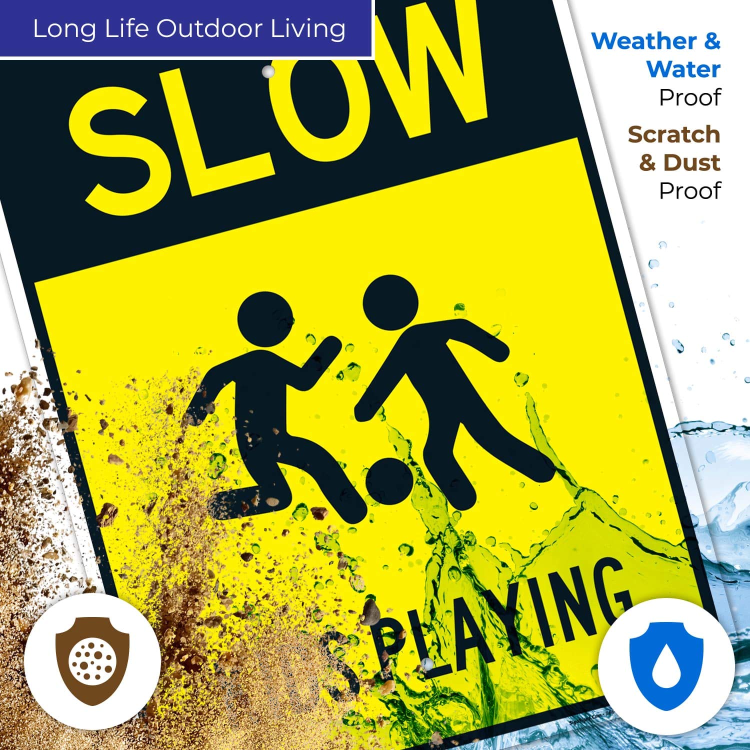 Kids at Play Sign, Slow Down Kids Playing, 18x24 Inches, Rust Free .063 Aluminum, Fade Resistant, Easy Mounting, Indoor/Outdoor Use, Made in USA
