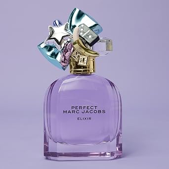 Marc Jacobs Perfect Elixir Eau de Parfum Ambery Floral Women's Perfume With Notes of Purple Rhubarb, Golden Amber Woods & Vanilla Bean Extract - Vegan Fragrance