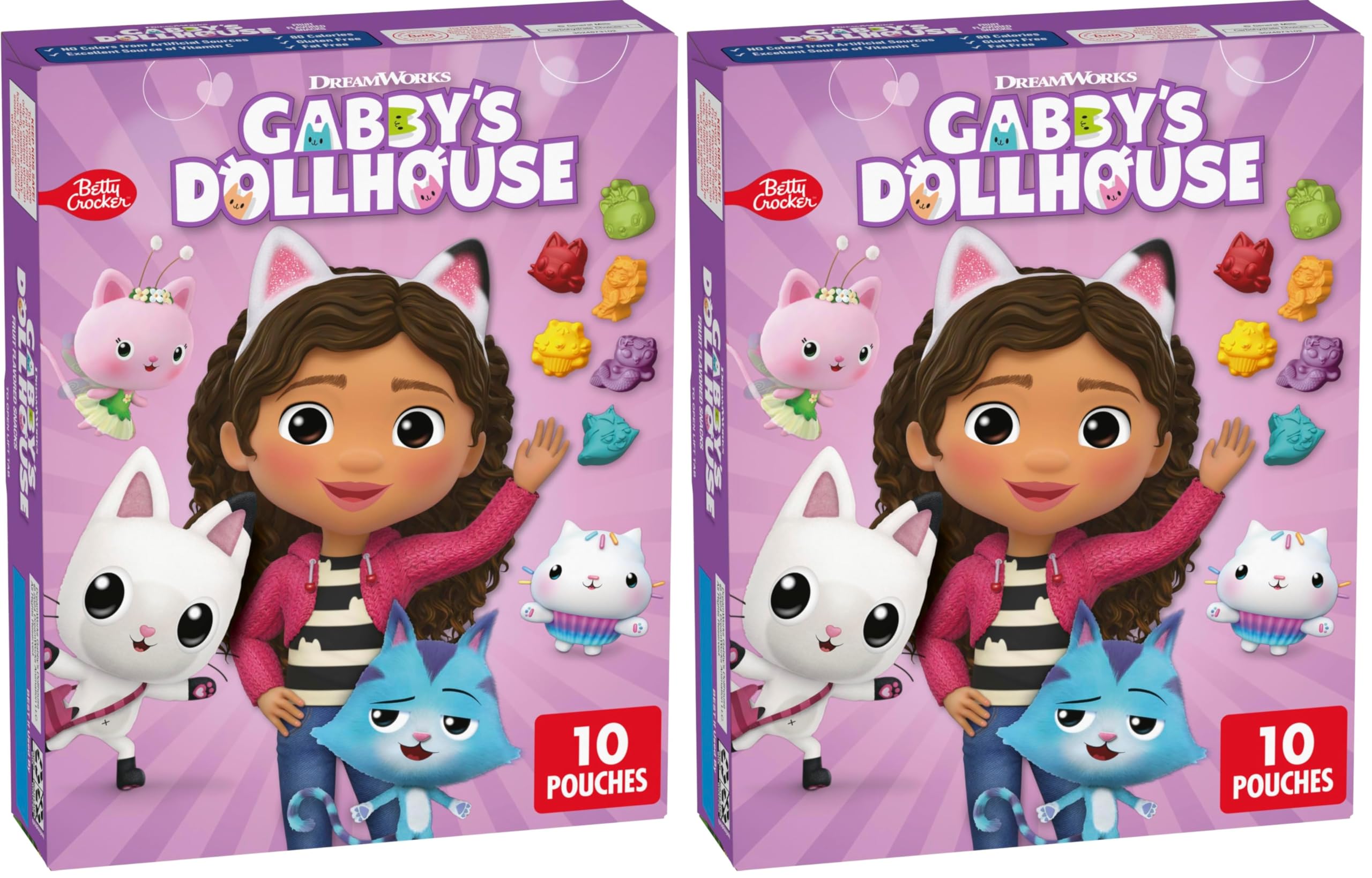 Gabby's Dollhouse Fruit Flavored Snacks, Treat Pouches, Gluten Free, 10 ct (Pack of 2)
