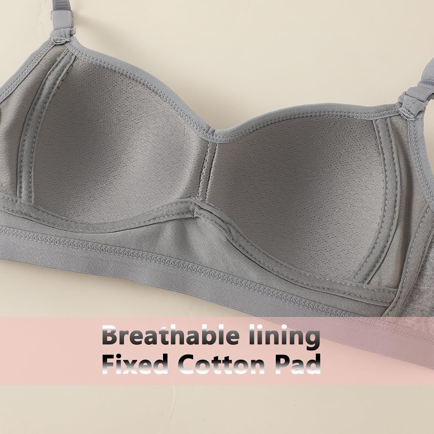 Cotton Teen Girl’s Sport Bra with Adjustable Detachable Strap Wire Free Training Bralette 3 Pack - Image 4