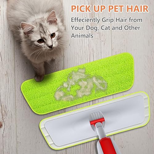 Miniatura 2 de Almohadillas de microfibra de repuesto para trapeador de 15.7 x 5.1 pulgadas, reutilizables, lavables, secas, húmedas, recargas, cabezales de