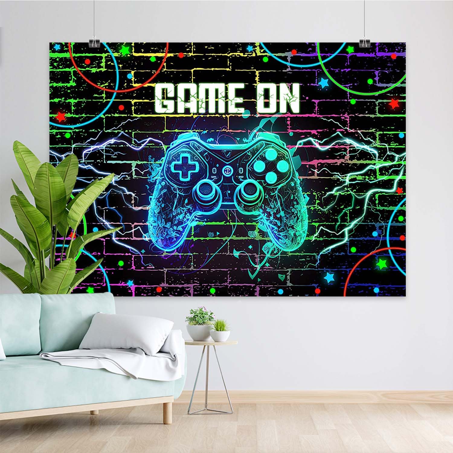 Neon Graffiti Background Gaming Backdrop 7x5 Ft - Neon Graffiti Brick ...