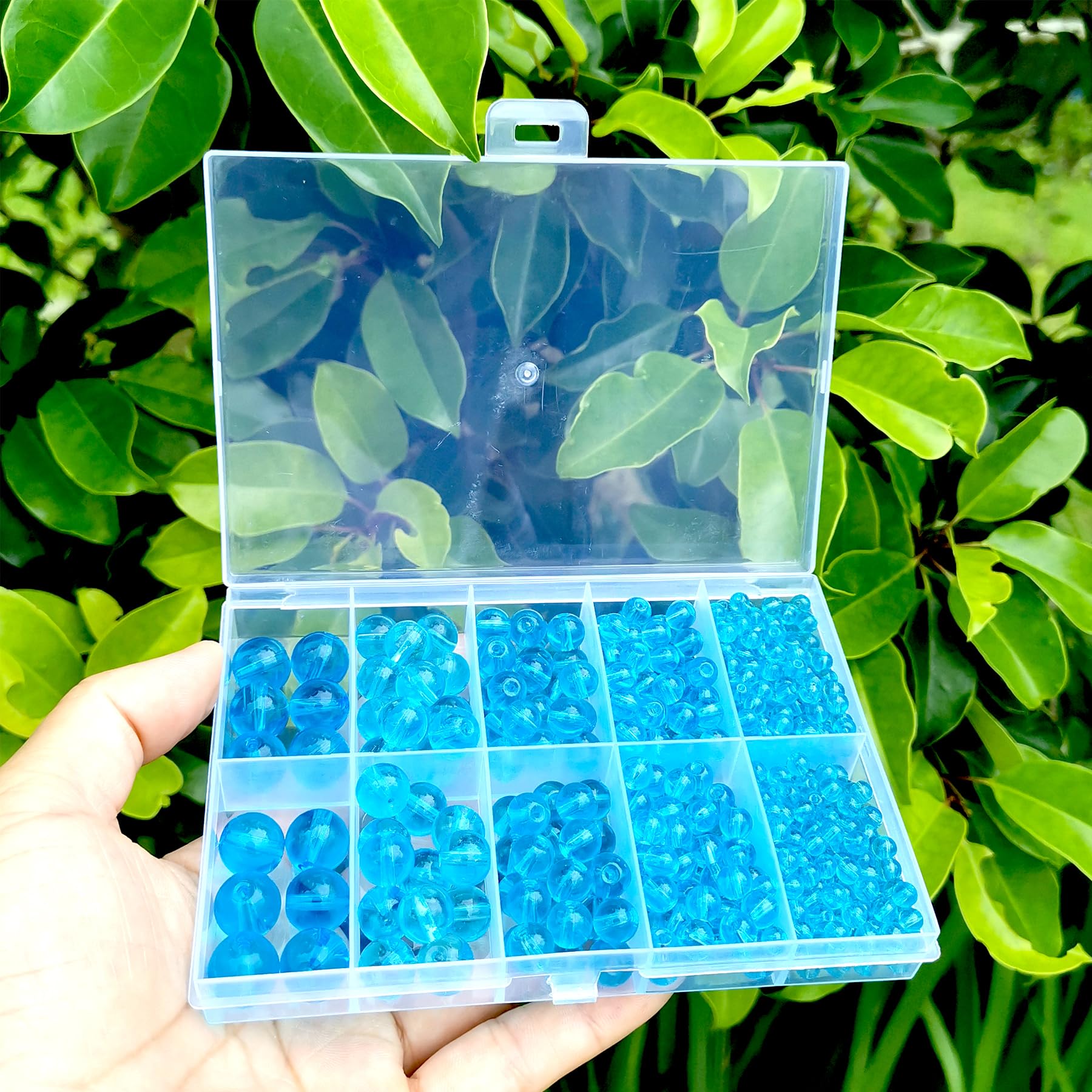 Gocelyn 470+ PCS Smooth Round Crystal Glass Beads for Jewelry Making(Blue) - Image 4