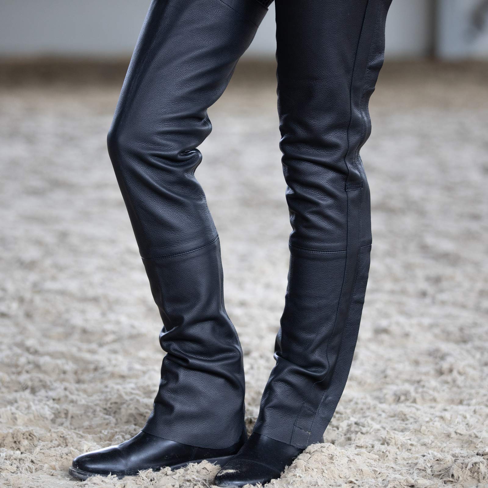 HORZE Chaps en Cuir Blake, Noir, L