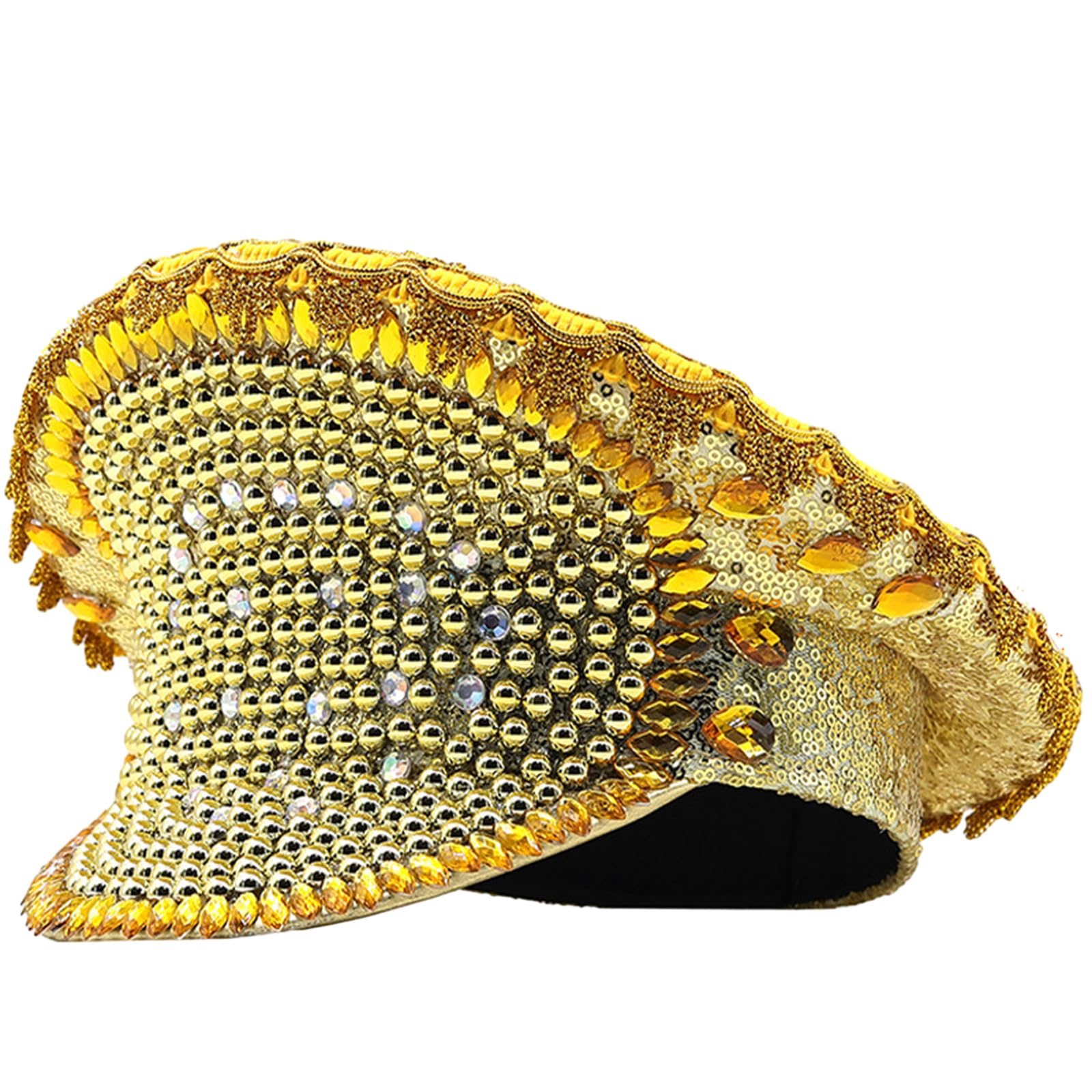 Marineblauer Strass-Hut für Damen, Hochzeit, Braut, glitzernder Sergeant-Hut, Neuheit, Geburtstagsparty, Kapitän für Nachtclub, Junggesellinnenabschied, Dekorationen, Braut, Frauen, Hochzeiten