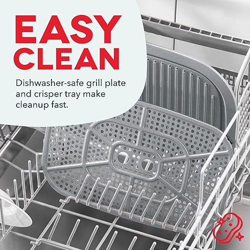 Miniatura 7 de Dash Flip & Fry - Parrilla digital 2 en 1 + freidora de aire con 4 funciones, capacidad de 7 cuartos de galón, freidora de aire y parrilla interior