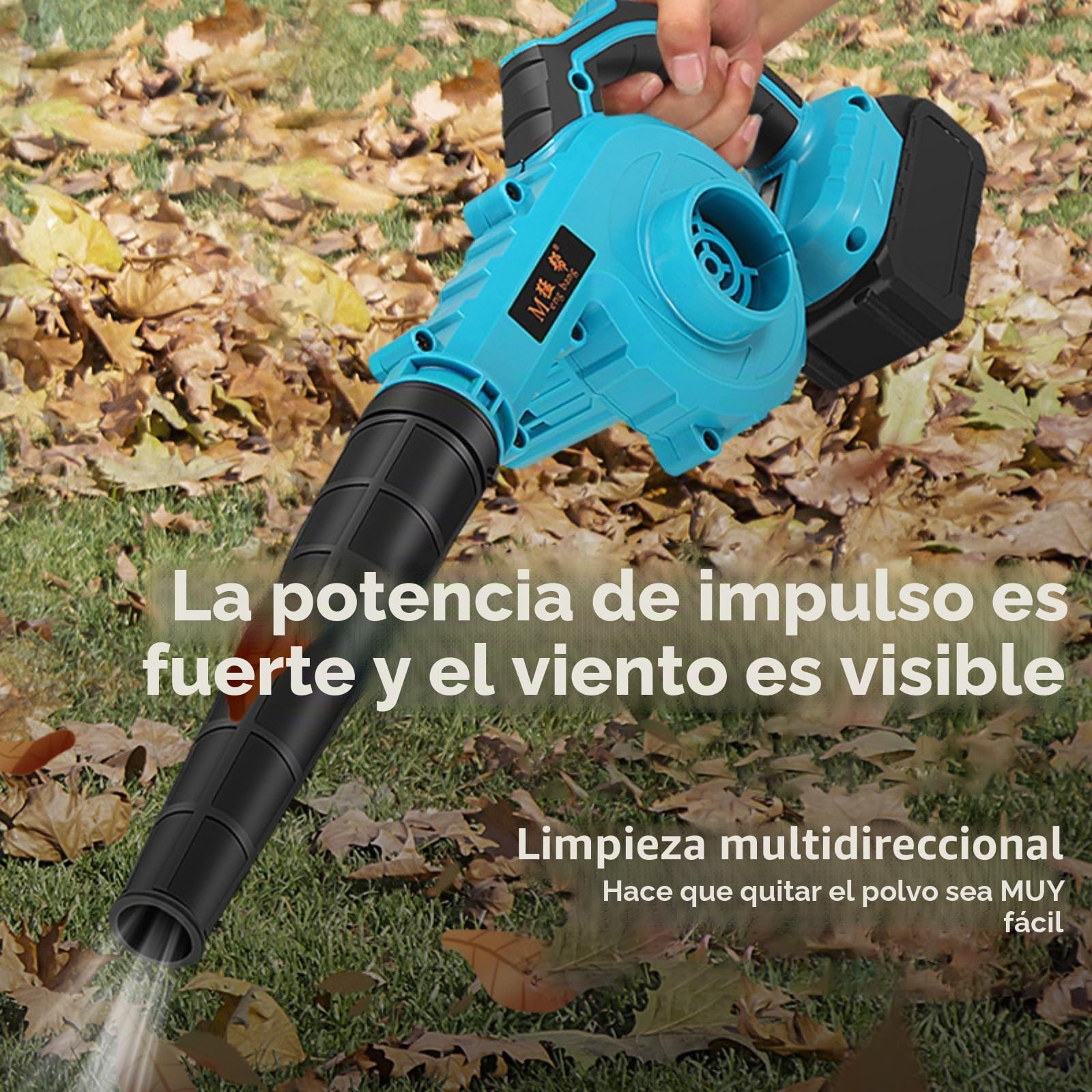 Soplador de hojas inalámbrico para batería Makita 18V, soplador de hojas 2 en 1 con batería 7500mAh x2, control de 5 velocidades, aspirador y soplador de jardín (7500mAh x2)
