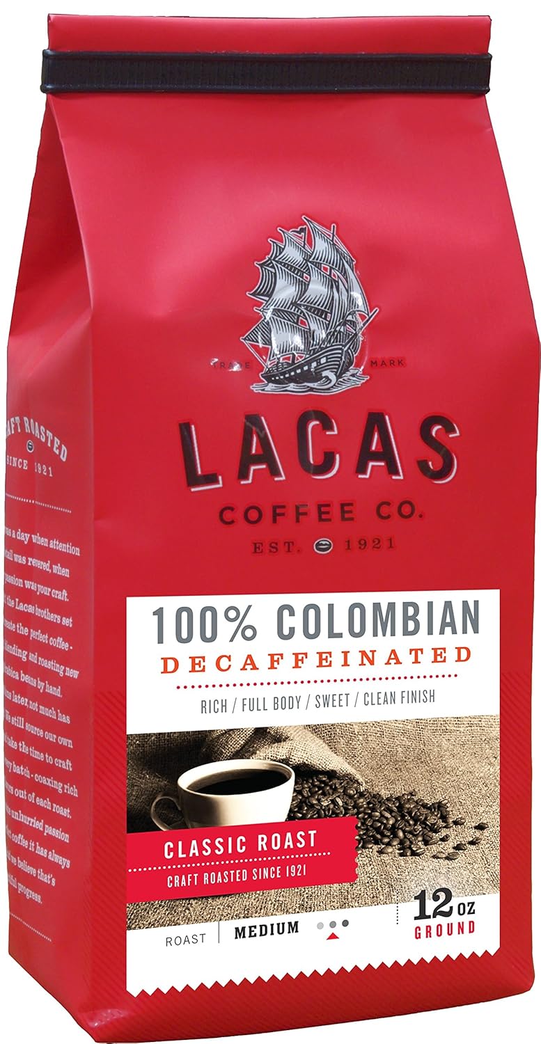 Lacas Coffee Company 100% Colombian Decaffeinated Whole Bean 5 lbs.