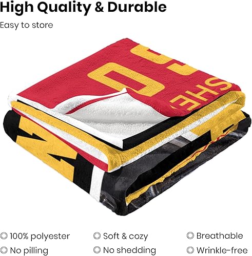 Miniatura 6 de Manta personalizada de Kansas City con foto y número de nombre, manta de franela personalizada para fanáticos del fútbol, regalo conmemorativo para