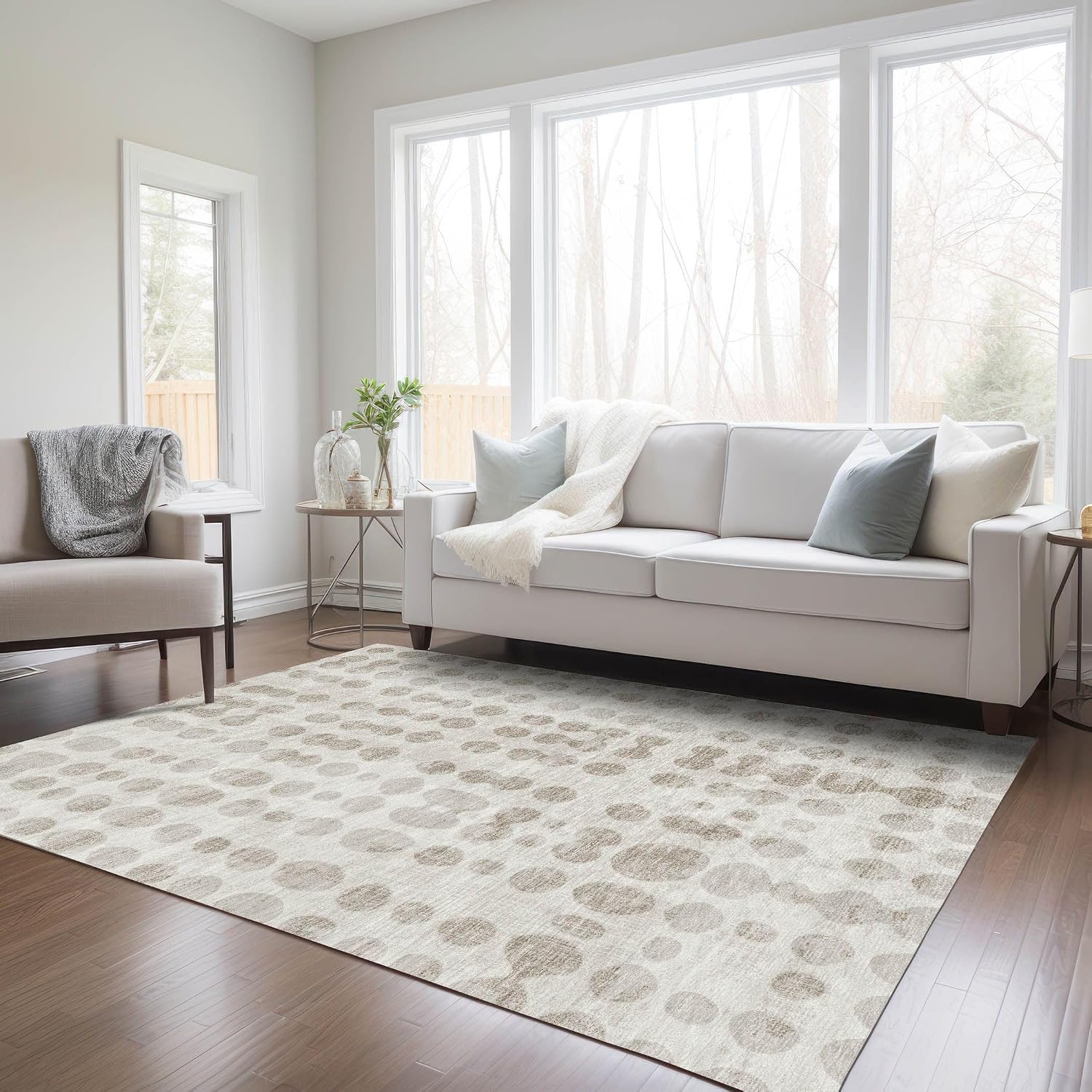 Addison Rugs Chantille ACN869 Ivory 9' x 12' Indoor/Outdoor, Machine Washable, Easy Clean, Non Shedding, Bedroom, Living Room, Dining Room, Kitchen, Patio Rug
