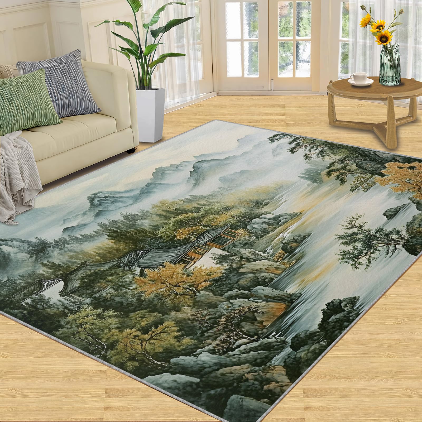 Tapis vintage pour chambre et salon japonais lavable 230x160cm