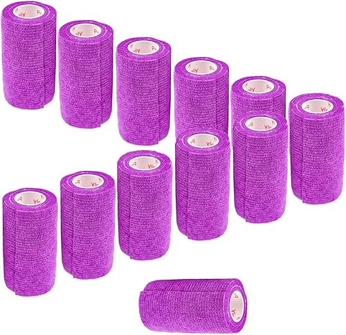 Miniatura 395 de Cinta adhesiva para veterinarios (negro) (paquete de 2) (4 pulgadas x 15 pies), autoadhesiva, adherente, cohesiva, flexible, autoadhesiva, rollo