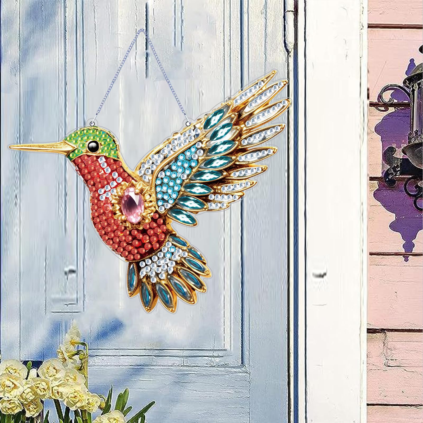 5D Diamond Painting Butterfly Dragonfly Ornaments Diamond Art Crystal Ornament for Home Wall Decoration (Hummingbird 02)