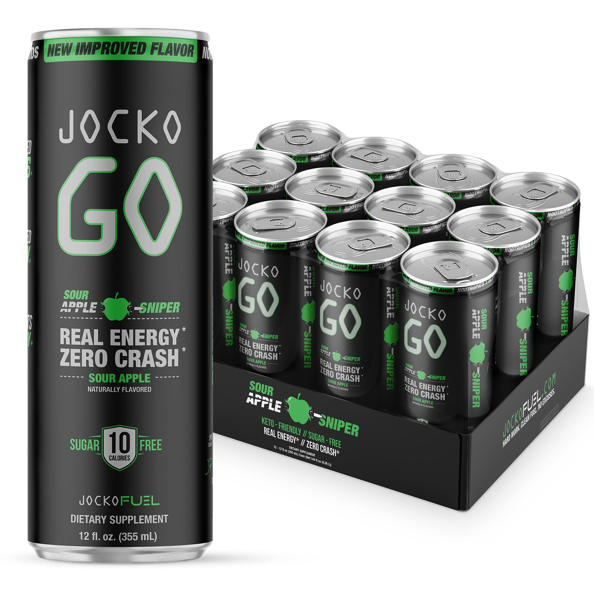 Buy Jocko GO Energy Drinks Sugar Free KETO, Vitamin B12, Vitamin B6, Nootropic Sugar Free
