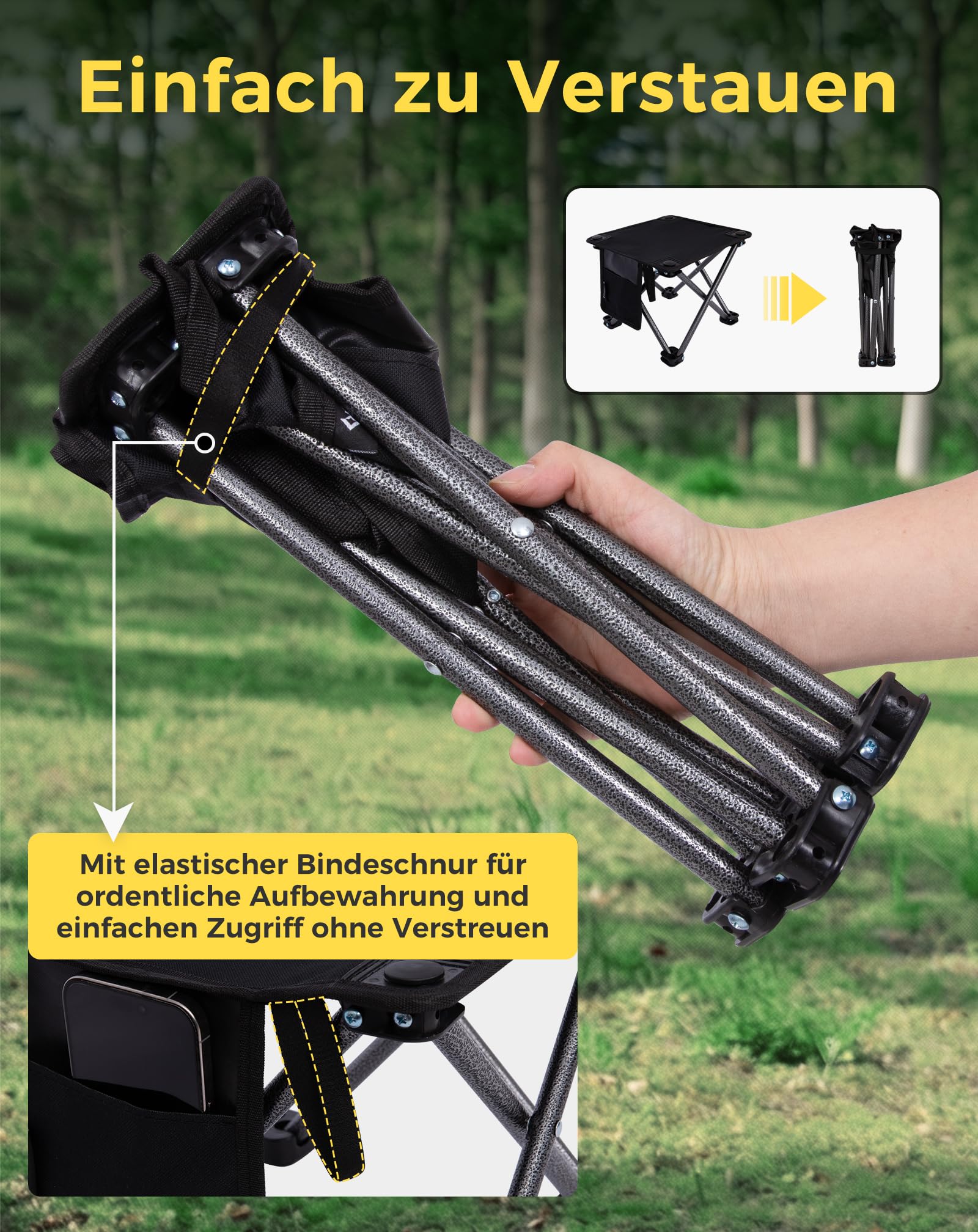 KingCamp Campinghocker 2er Set, Campinghocker Faltbar bis 180 kg Traglast, geeignet für Kinder und Erwachsene, Leichter Hocker für Angeln und Camping Outdoor Picknick Garten mit Tragetasche