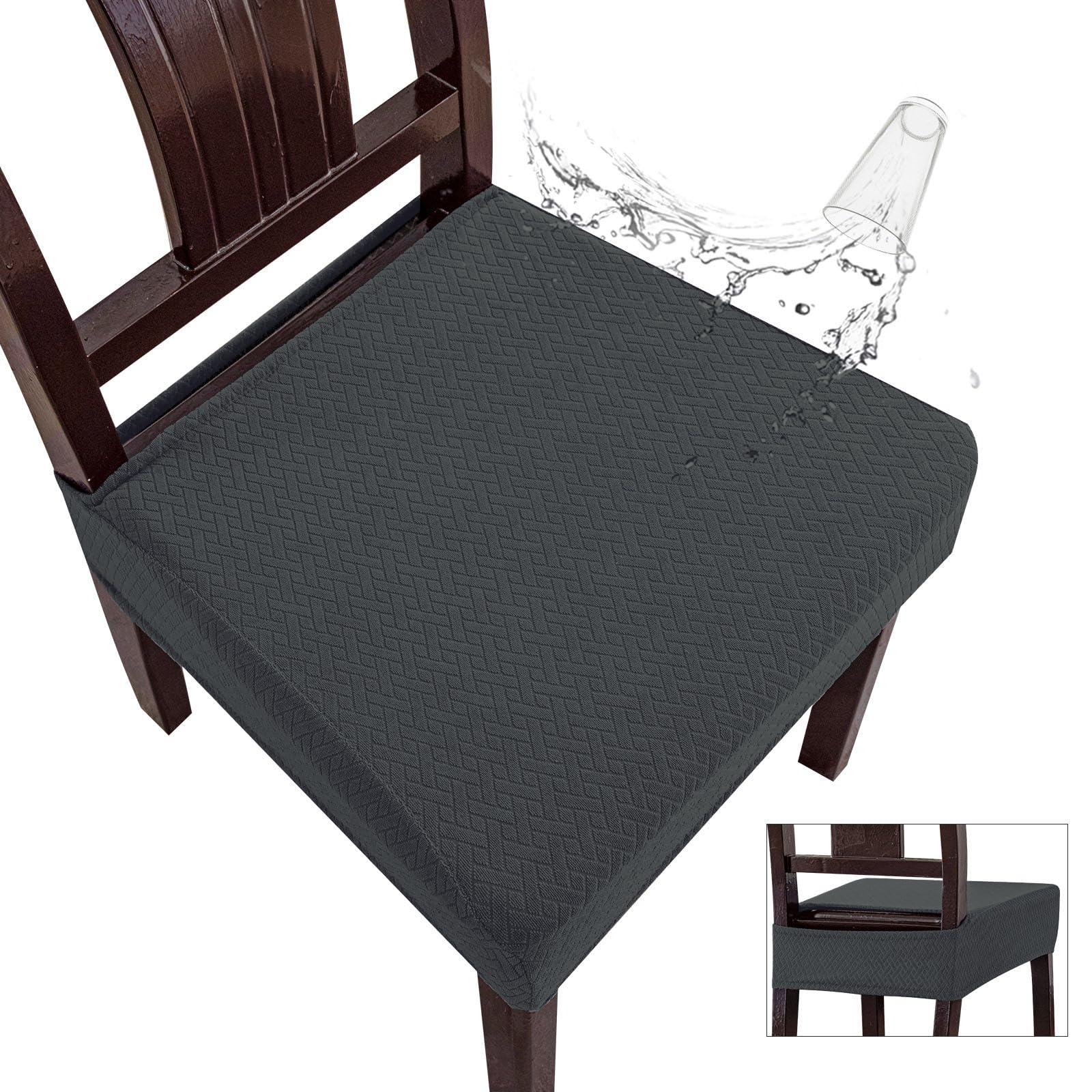 Genina Waterproof Seat Covers for Dining Room Chairs, Rear Gapped