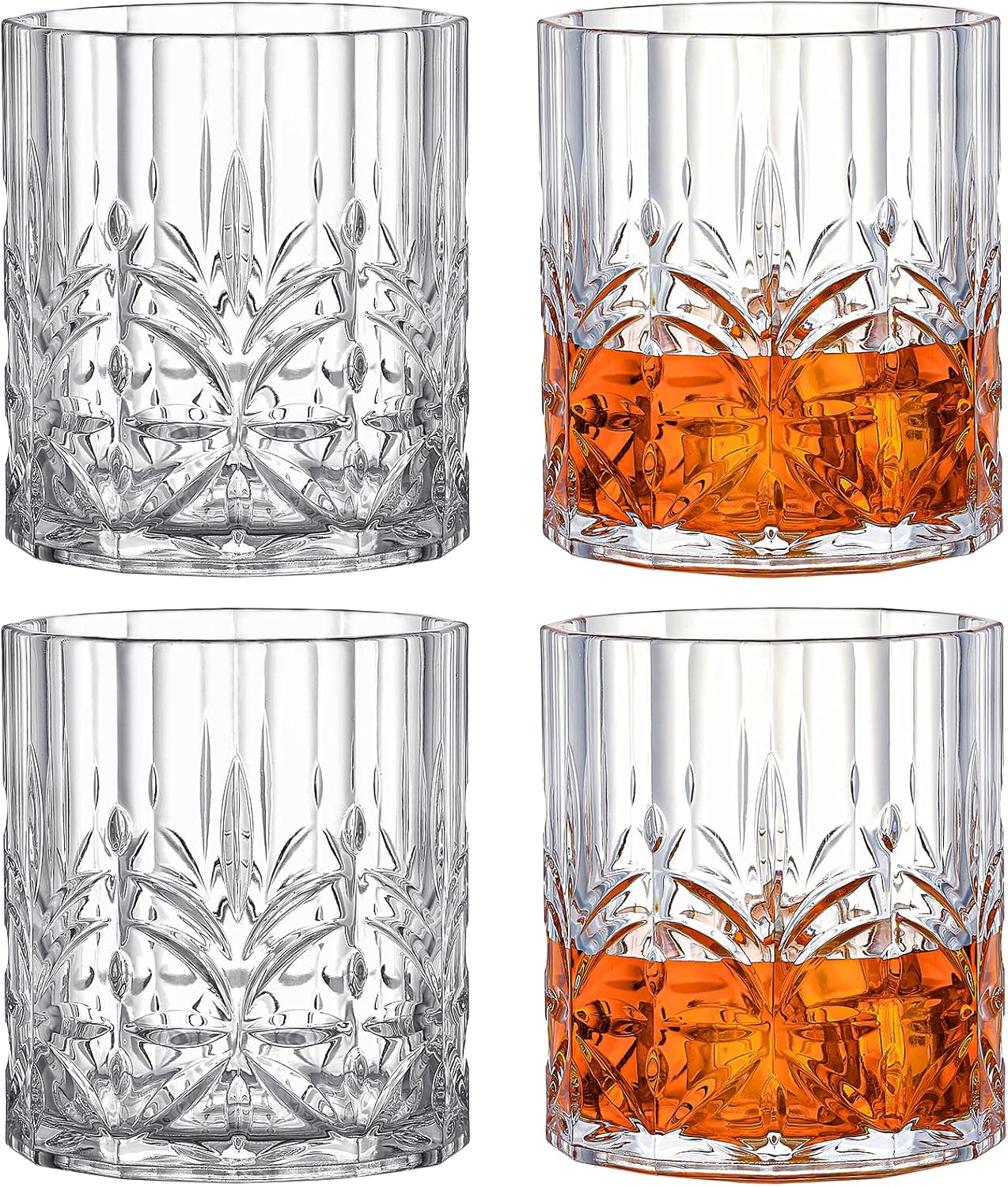 Unbreakable Plastic Whiskey Glasses Set of 6, 14 Oz Old Fashioned Glasses for Scotch Cocktail Rum Bourbon Vodka Liquor, Unique Gifts for Men, Reusable, Clear, BPA-free, Dishwasher Safe - Image 6