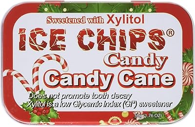 Ice Chips Candy naturally sweetened with xylitol Candy Cane 1.76 ounce (Packaging may vary)