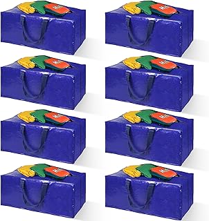 90L Extra Large Moving Bags - Heavy Duty Moving Boxes with Strong Handles & Backpack Straps, Waterproof Storage Totes Bags, Packing Bags Packing Boxes for Packaging Moving Camping, 8 Pack