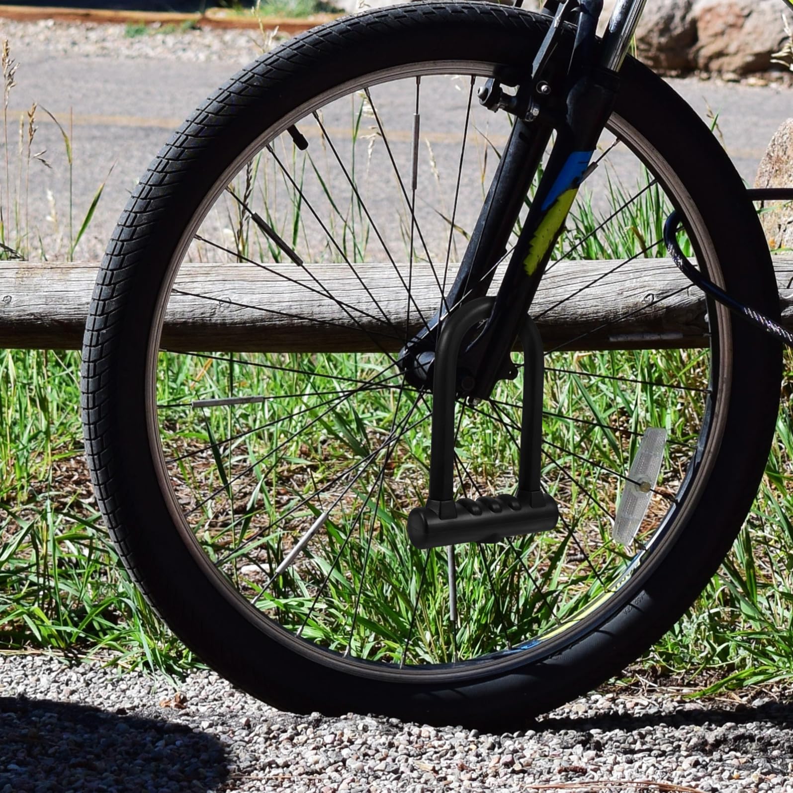 Tofficu Lucchetto per Biciclette a Forma di U in Silicone e Ferro, Antifurto Resistente e Antitaglio, per Bici e Scooter, Protezione Sicura e Robusta
