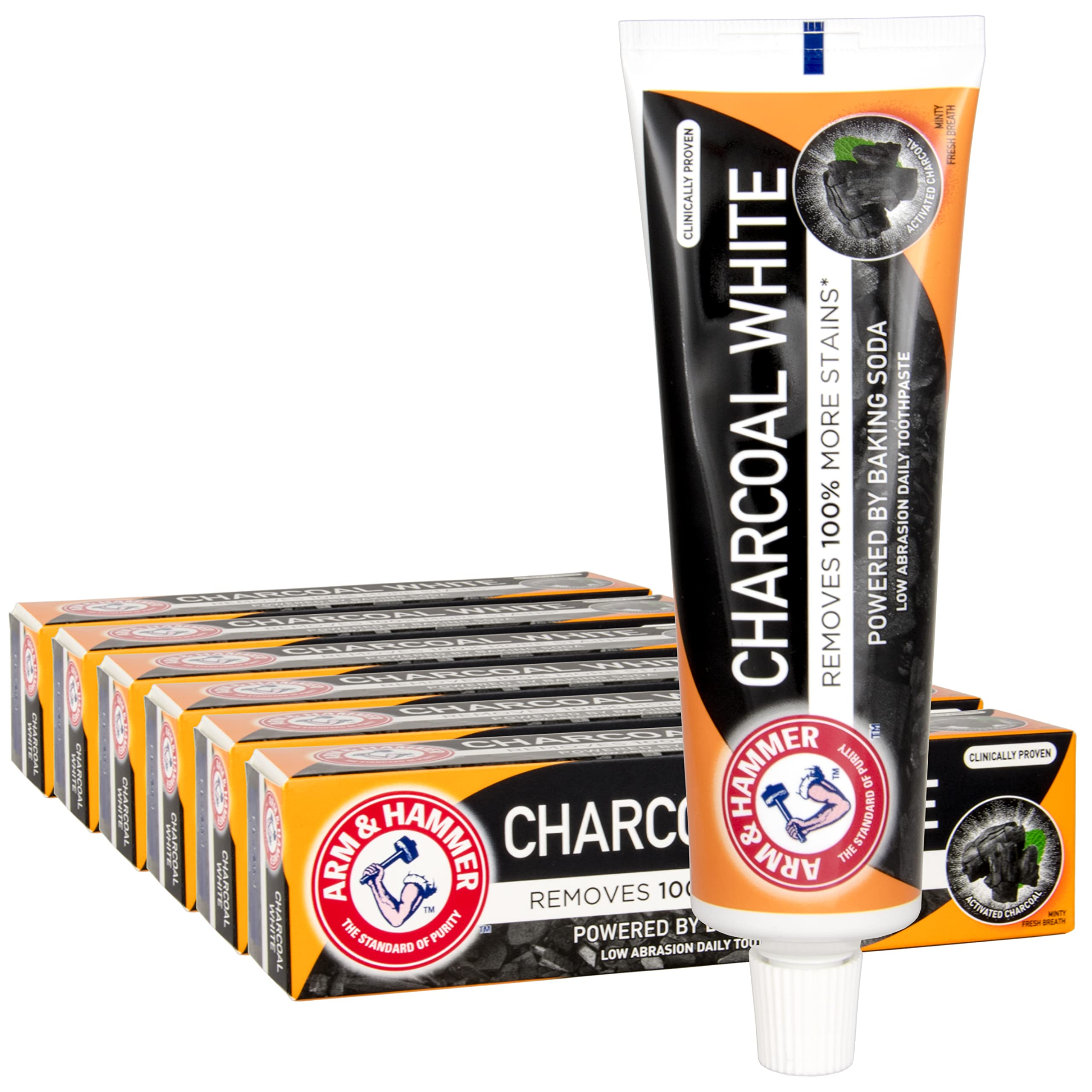 6 x Arm & Hammer Charcoal White pasta do zębów 75 ml – 6 sztuk w opakowaniu!