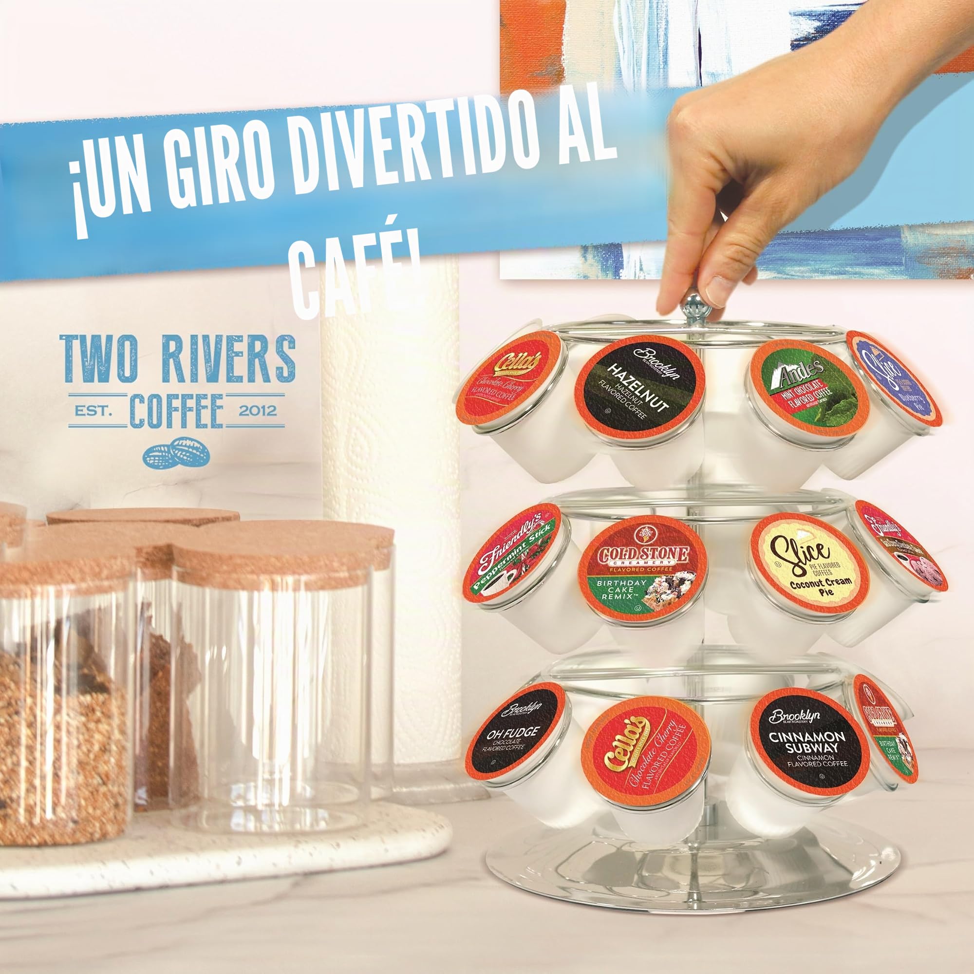 Two Rivers Flavored Sampler Pack Single-Cup Coffee for Keurig K-Cup Brewers, 40 Count