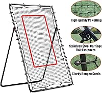 Vista 4 de Volleyball Rebounder Net with Volleyball, Bungee Cords,Carry Bag and Neon Target, 5 Adjustable Angles Bounce Back Net for Volley