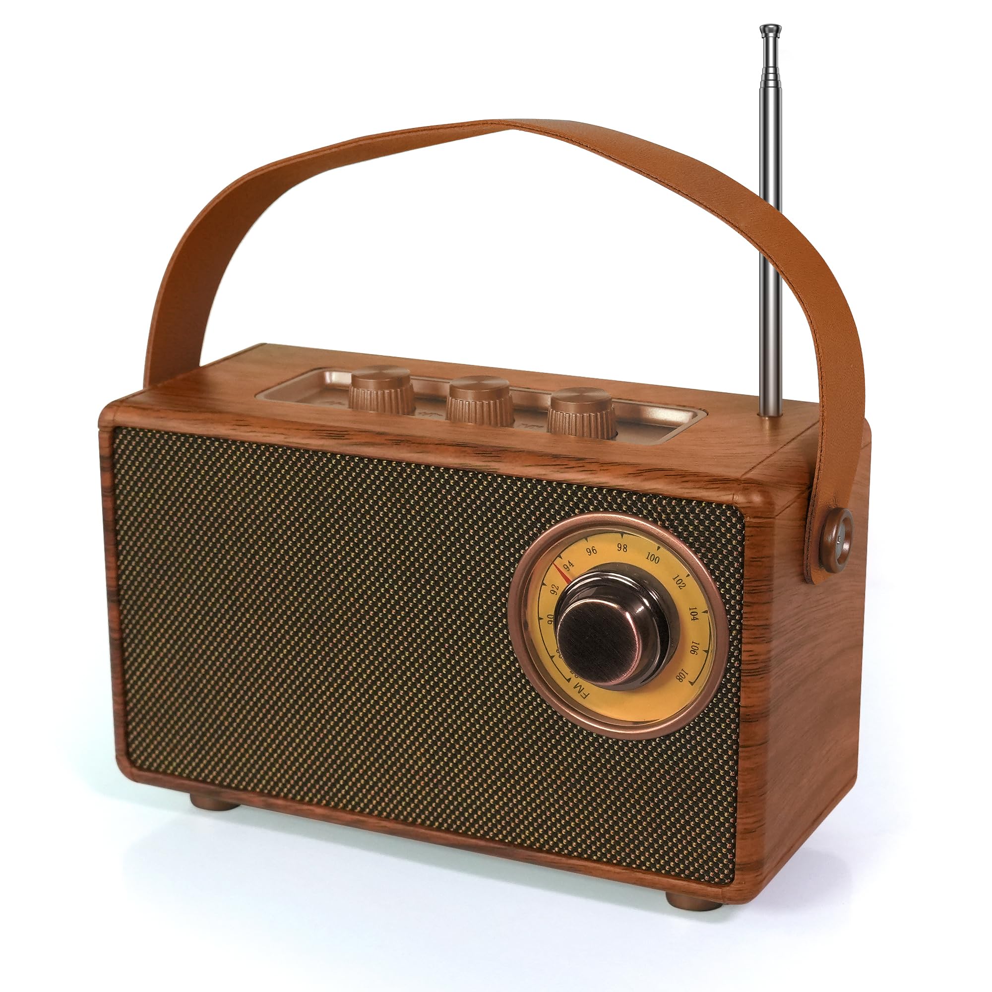 Retro-Radio, Vintage-Bluetooth-Lautsprecher mit FM-Radios, kleinem tragbaren Radios und 1500-mAh-Akku, unterstützt TF-Karte/AUX/USB, MP3-Player, 5-W-Lautsprecher, Bluetooth 5.0