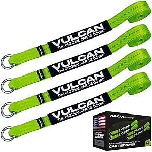 VULCAN Exotic Car Rim Tie Down Set - 4 Straps - High-Viz - View #8