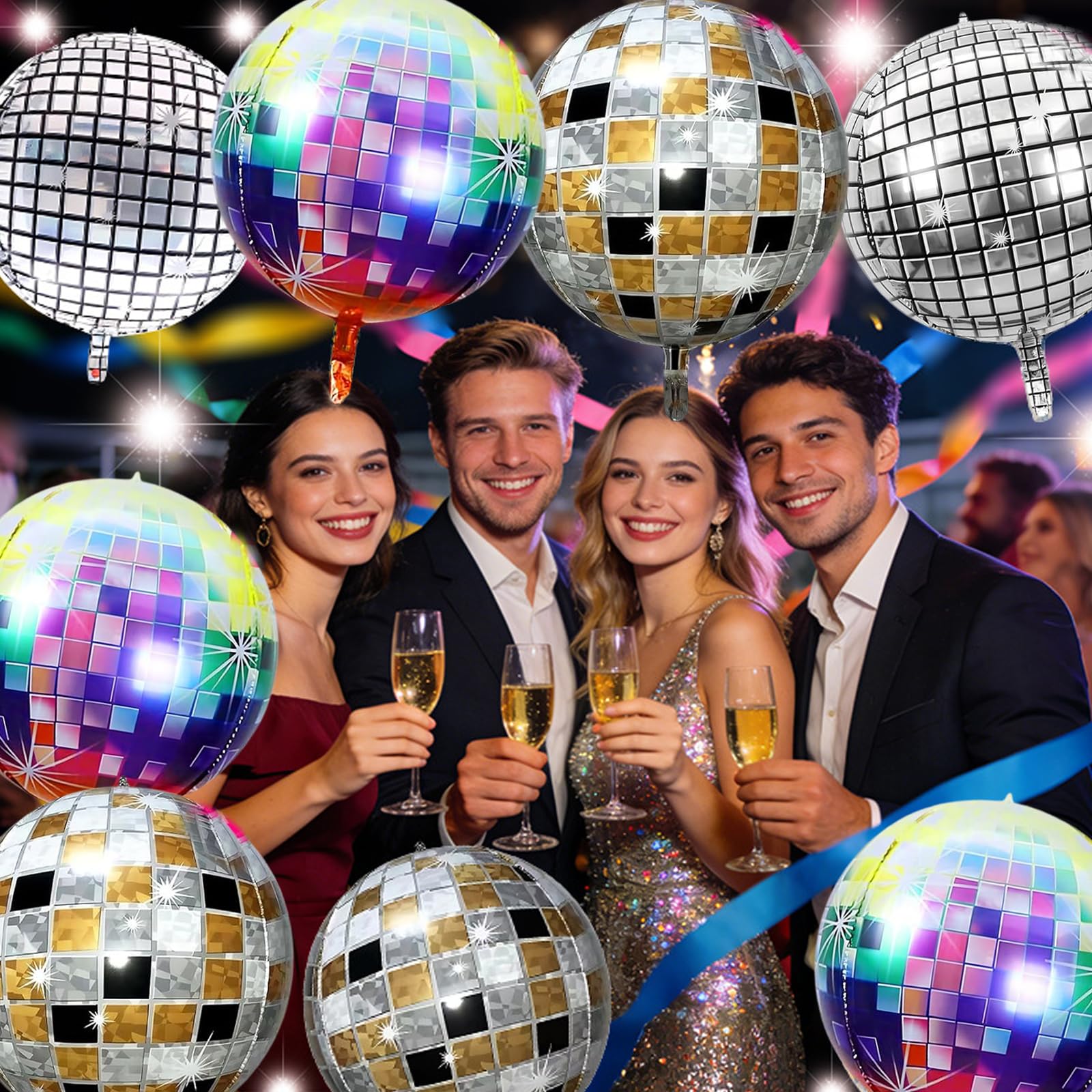 fKiZanthene Disco Ball Balloons Set of Twelve - Image 3