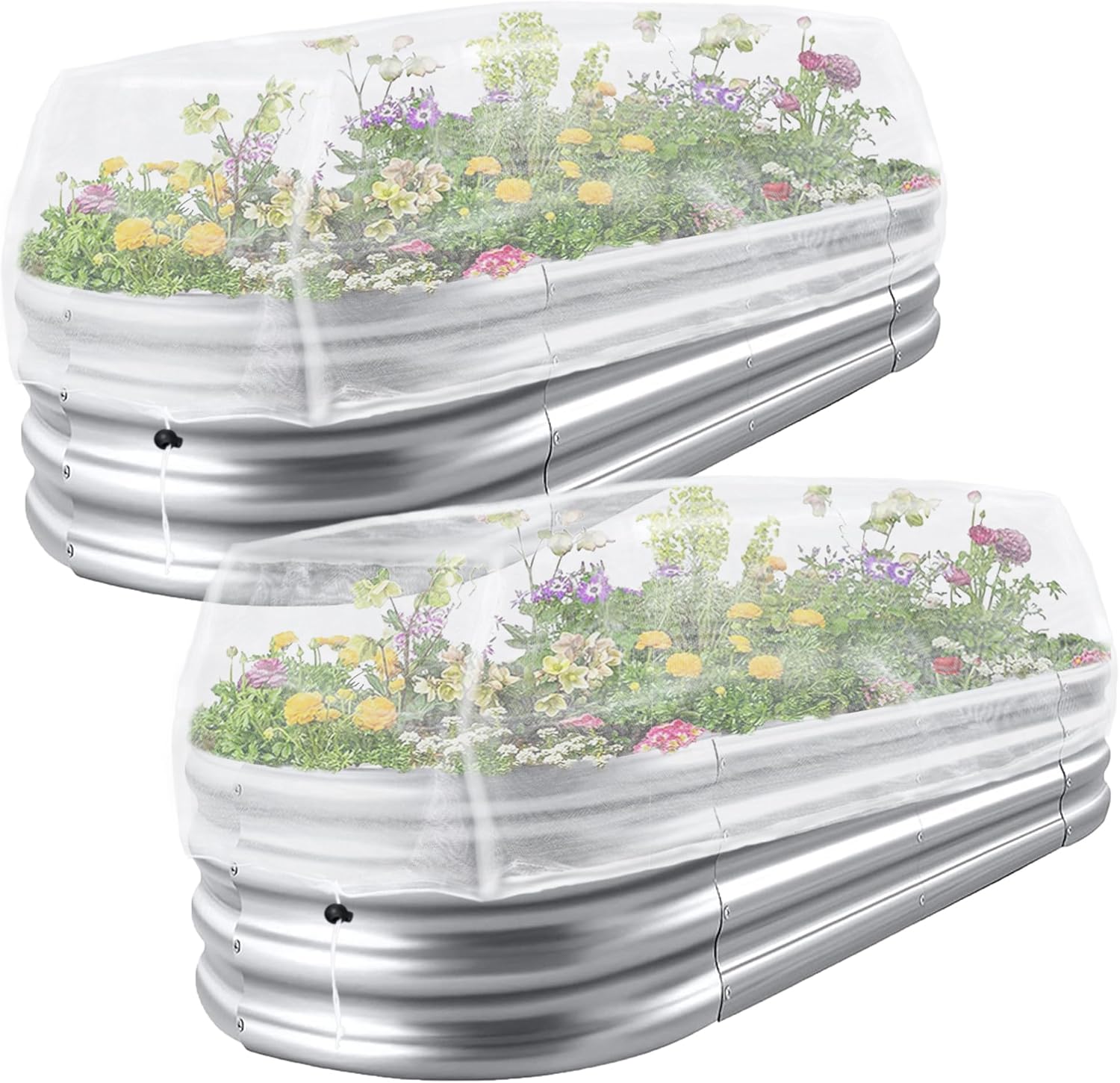 Amazon.com : 2 Pack Garden Netting for Raised Beds, Rectangular Mesh ...