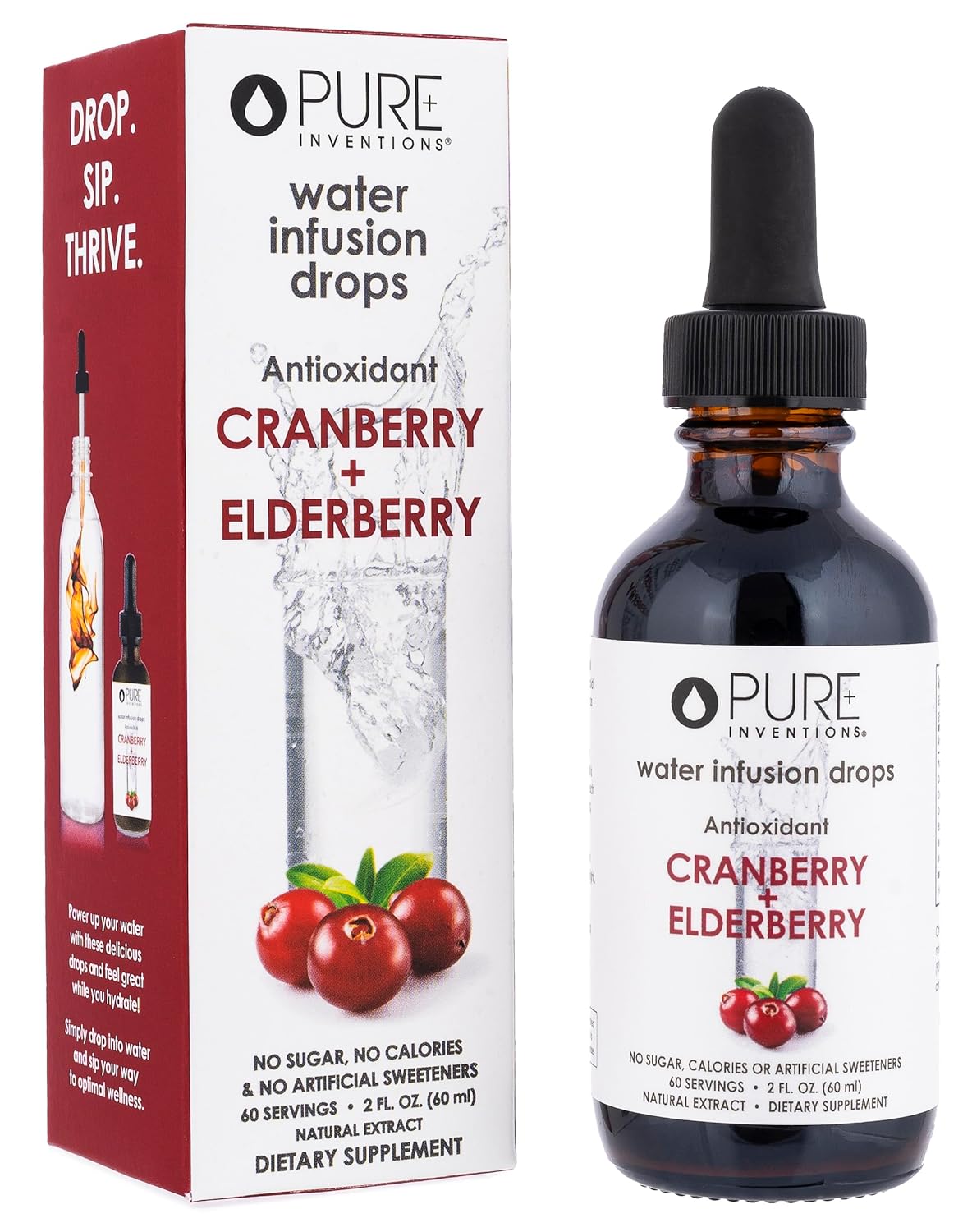 Pure Inventions Water Enhancer Drops - Refreshing and Delicious - Antioxidants, Electrolytes - No Sugar, Calories, or Artificial Sweeteners - Green Tea Peach (60 Servings)