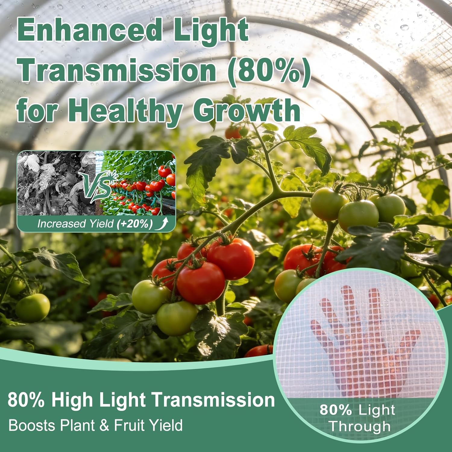 8ft×30ft Greenhouse Plastic Sheeting 16MIL - 4 Year UV Resistant Heavy Duty Tear-Resistant Cover for Large Garden & Hoop House, Easy-Install Film