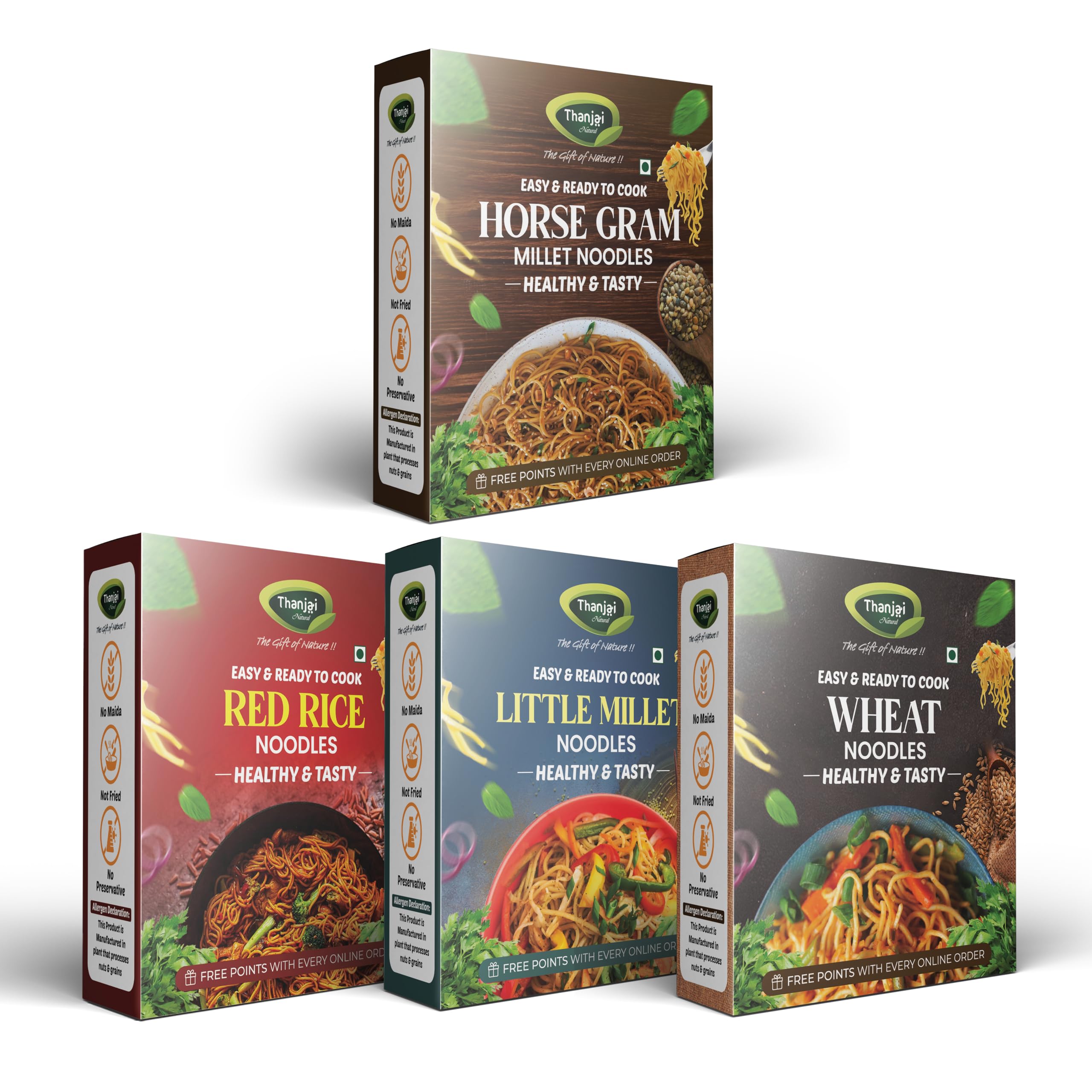 Thanjai Natural Millet Noodles 180 Grams X 4 Varities (720 Grams) of Homemade Natural Horsegram | Red Rice| Little and Wheat Millets Noodles( No Maida, No Preservatives, No Chemicals, No Artificial Extract)-image-38