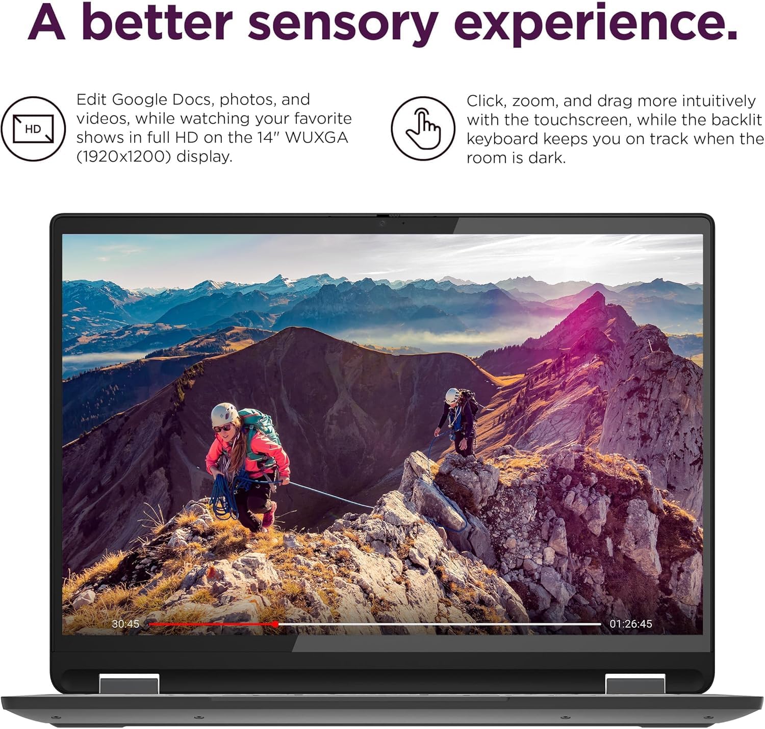 Lenovo Laptop IdeaPad Flex 5i Chromebook Plus 35.6 cm FHD + 2 em 1