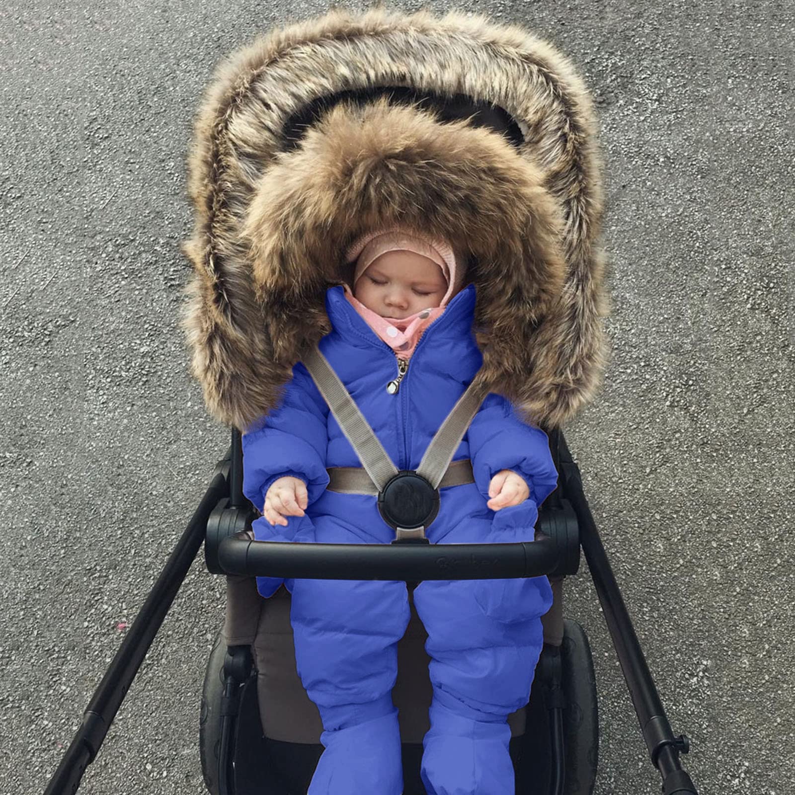 Generisch Pagliaccetto per bambini Set caldo tuta da neve con cappuccio tuta piumino pagliaccetto capispalla imbottito giacca usura della neve 8 anno