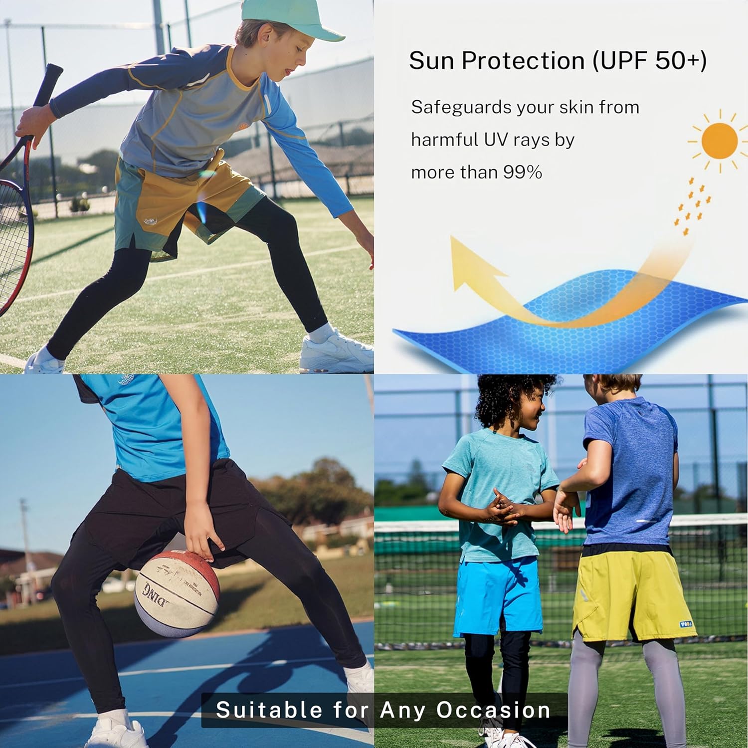 Boys Compression Shirt Long Sleeve Suit Youth Undershirts Kids Football Baseball Baselayer Cold Gear Quick Dry Black - Image 6