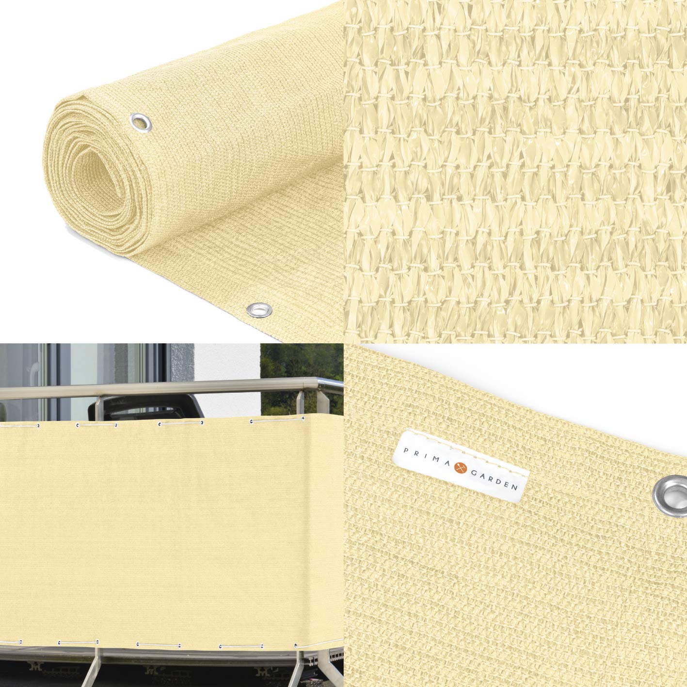 Balkon-Sicht- Und Windschutz Creme – 500x90 Cm, Wetterfest & Blickdicht – Für Mehr Privatsphäre