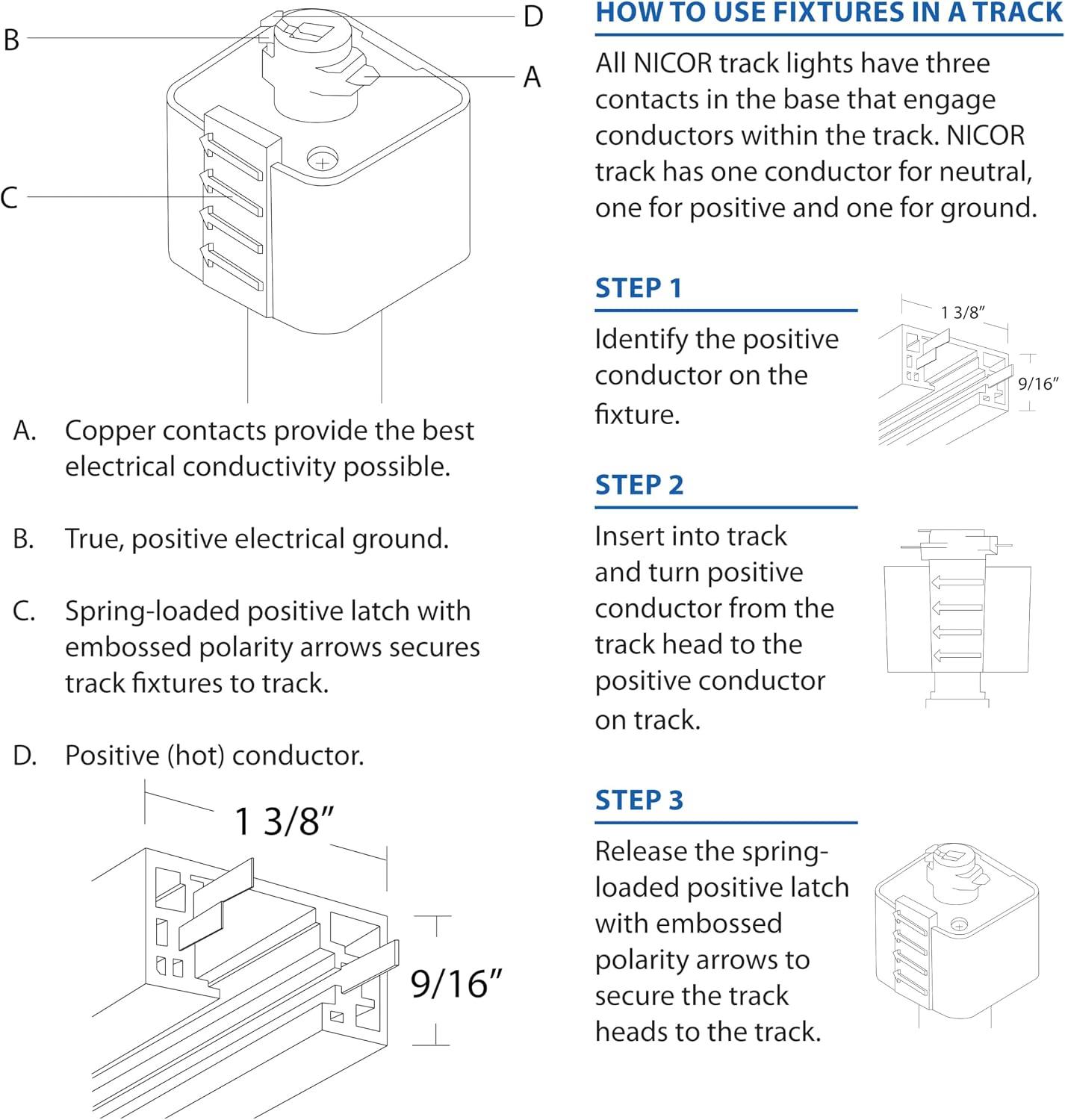 NICOR Lighting 4 Ft. White 4-Light Linear Track Lighting Kit Complete, H-Type [3-Wire] (10996WH4HEAD)