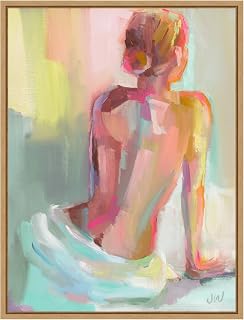 Amanti Art Framed Canvas Wall Art 30x23 Woman Posing by Jenny Westenhofer, Framed Wall Art Canvas, People Artwork, Modern Decor, Large Poster for Living Room, Bedroom, Bathroom, Kitchen, Office
