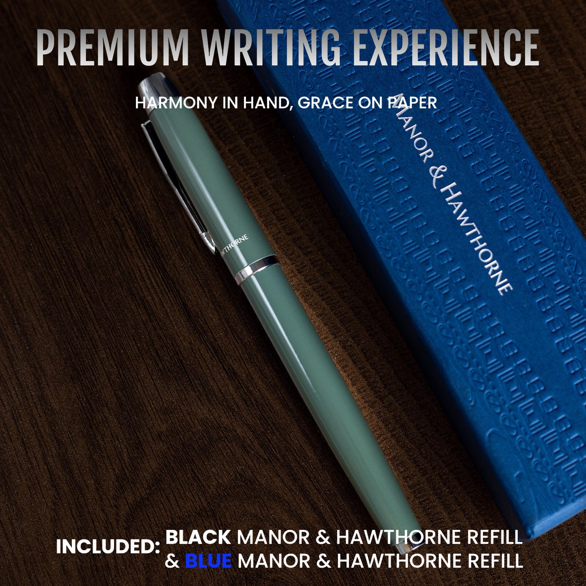 Manor & Hawthorne Personalized Rollerball Pen, Sage Green - Image 3