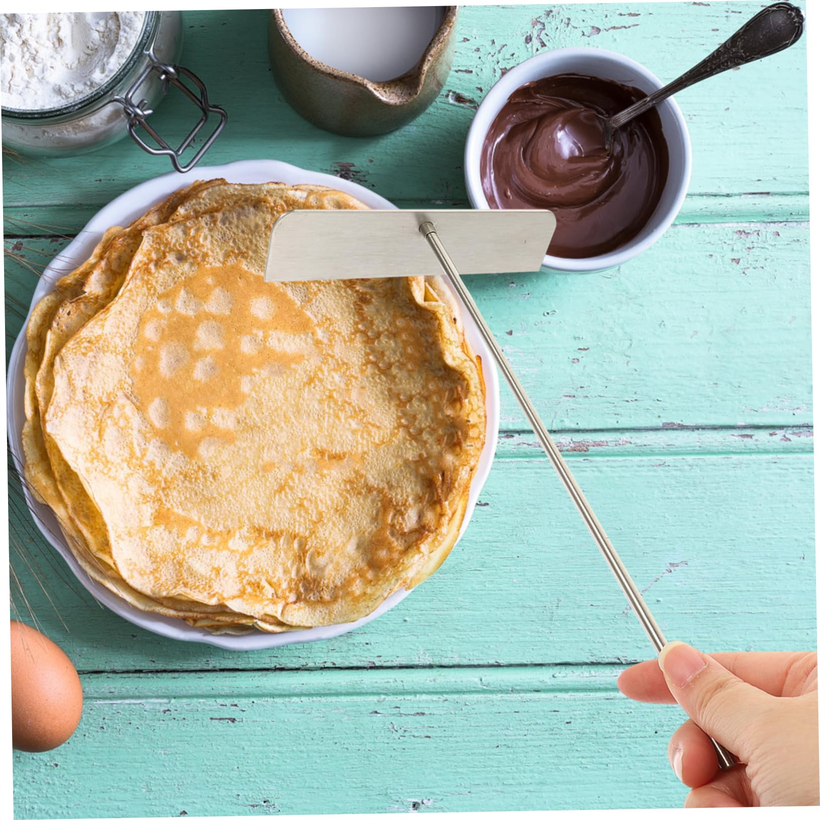 Ciieeo Pancake Rake Tool Crepe Spreader Easy Flipper Non-stick Home Restaurant Use