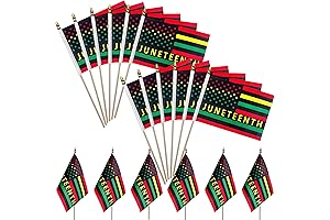 20 Pack Juneteenth Flags on Sticks - A Proud Celebration of Black History