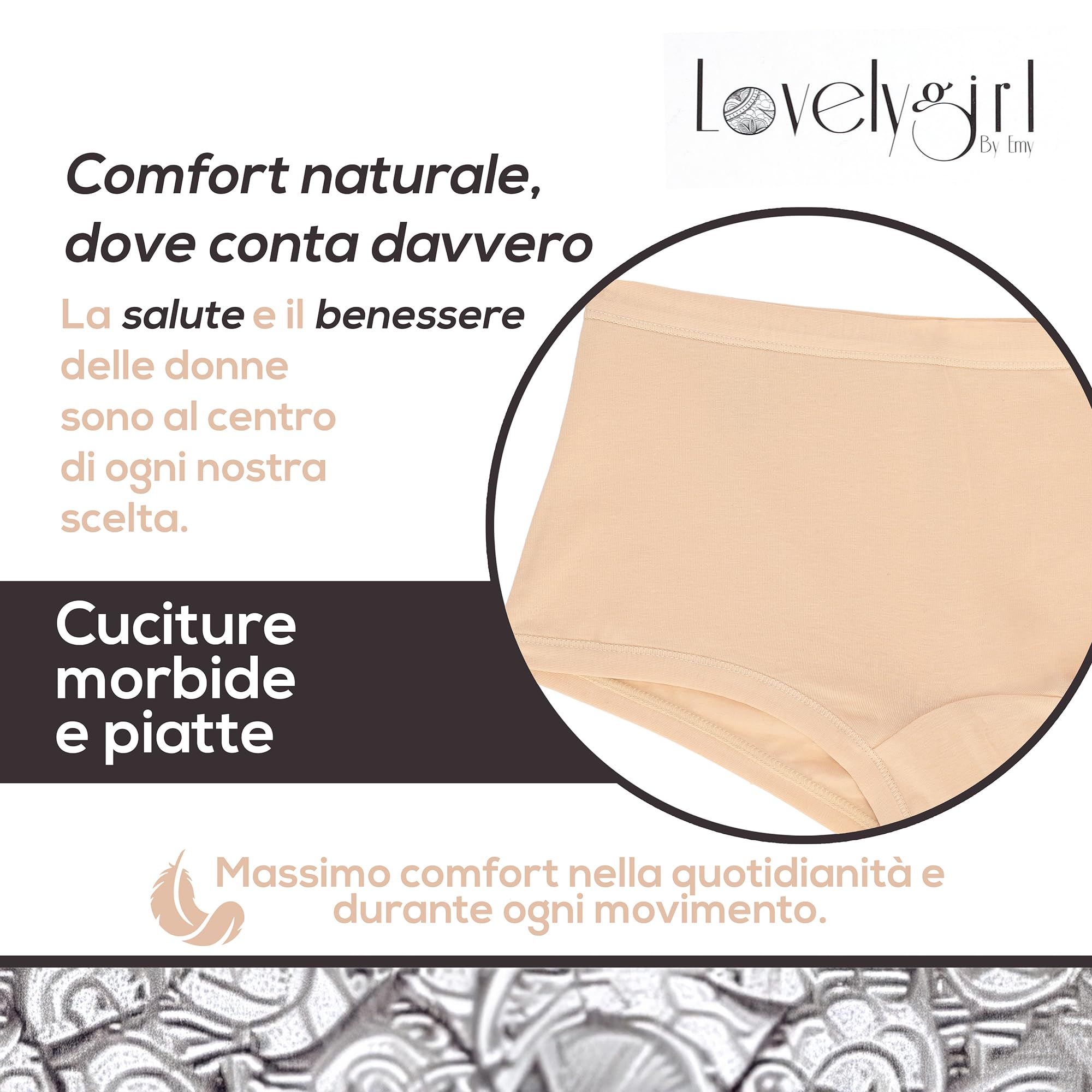 EMY Culotte de mujer Boxer Shorts Deportivo de Algodón Elástico | Ropa interior natural sin microfibra | Blanco Negro Nudo | Tallas 2-5 (S-XL) | Comodidad para Fitness, Danza y Tiempo Libre
