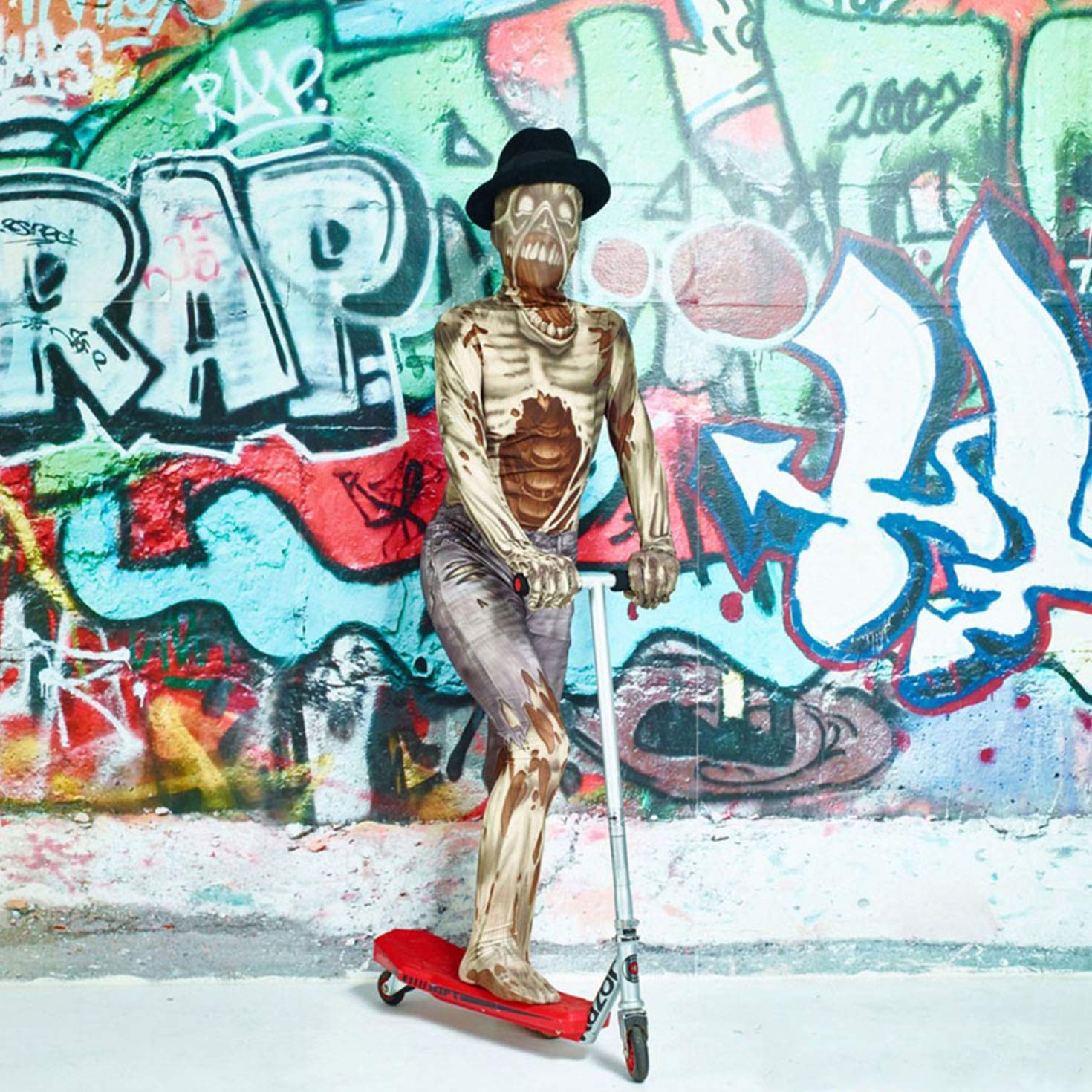 Morphsuits Kombinezon Zombie Potwora dla Dzieci - Brązowy Halloweenowy Strój Żywego Trupa, Rozmiar L