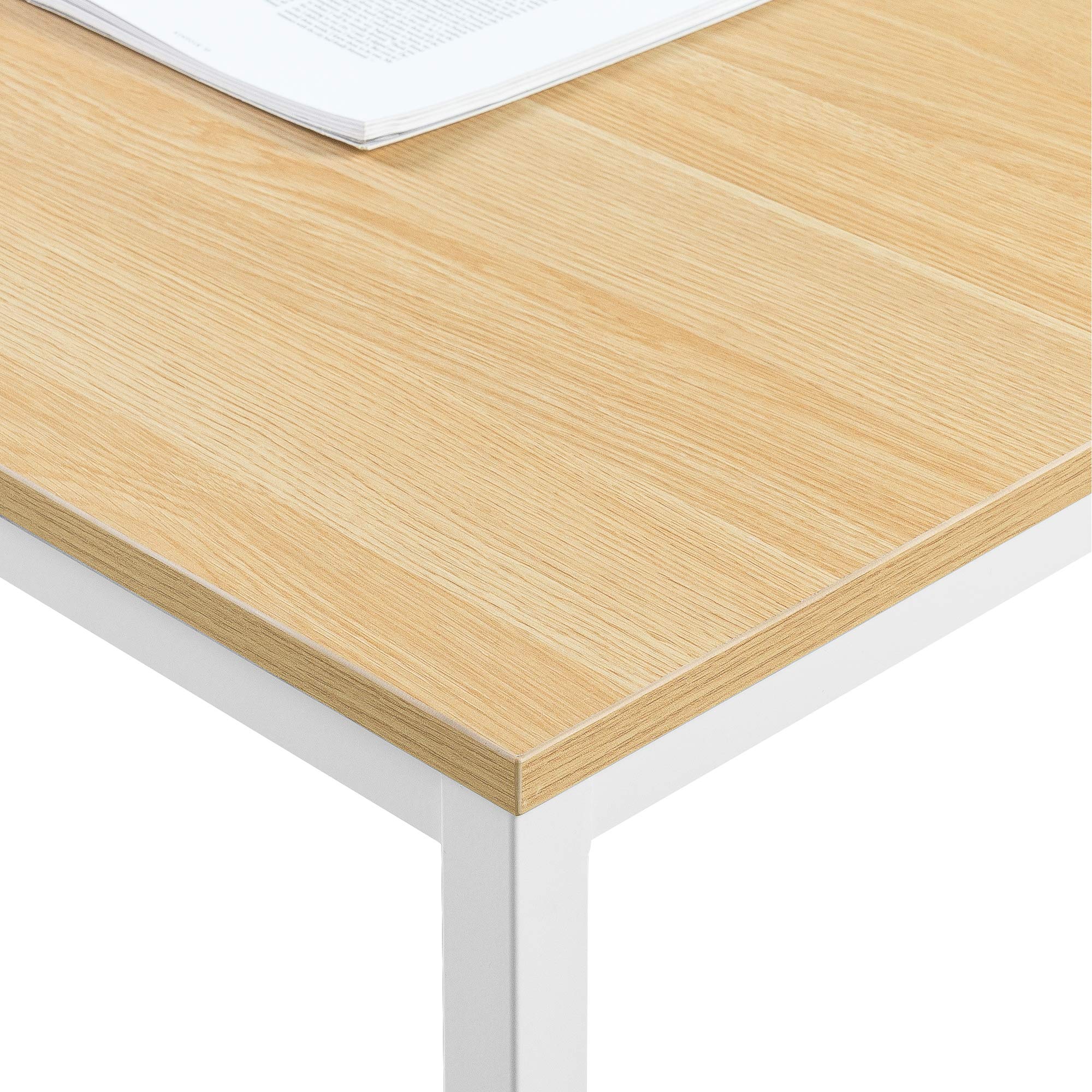 Zinus Jennifer Mesa Escritorio 160x60 cm - Altura 74 cm - Mesa Oficina Grande y Moderno - Metal y Madera - Montaje - Marrón y Blanco