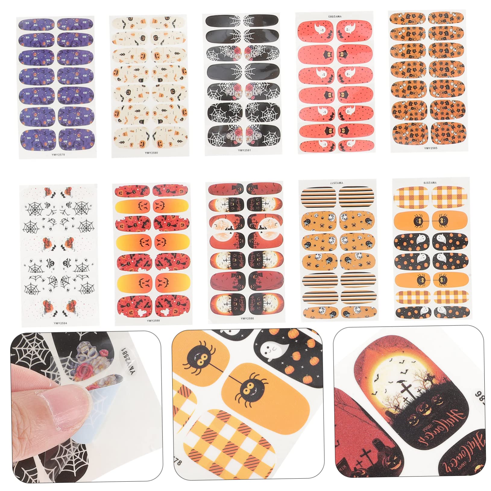 ABOOFAN 40 Fogli Adesivi Per Unghie Di Halloween Adesivi Ragno Applicazioni Per Unghie Di Halloween Decalcomanie Per ie Horror Impacchi Per ie Di Modello Manicure