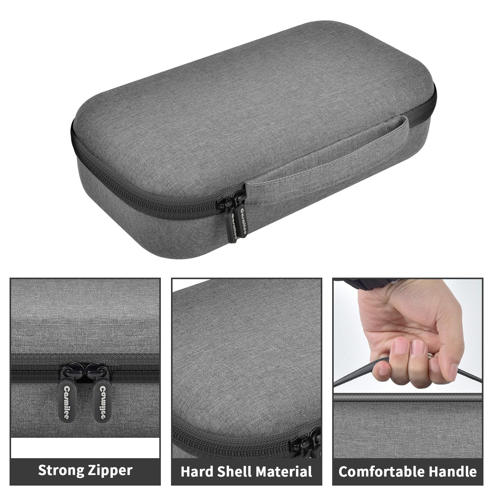 Joyero organizador de relojes para hombres y mujeres, cajas de exhibición de viaje con 3 compartimentos para relojes, 2 ranuras para gafas, 10 soportes para anillos, bolsa de malla para collares